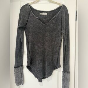 We The Free Charcoal Long Sleeve Top